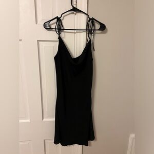 NWT Black cowl-neck mini dress
